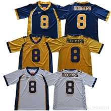 Калифорния Golden Bears Аарон Роджерс 8 военно-морской флот цвет: желтый, белый Колледж игроков клуба «Витаутас» Размер S-3XL