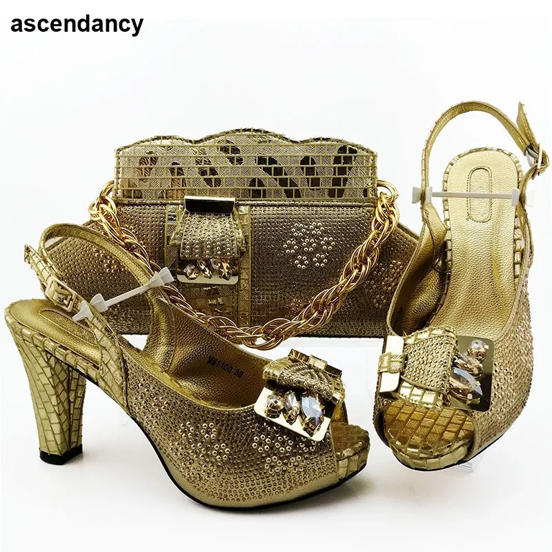 

Fashion Italian Designer Shoe and Bag Matching Set High Quality Women Party Pumps Ladies Shoe Nigerian Style Shoes and Bag Set