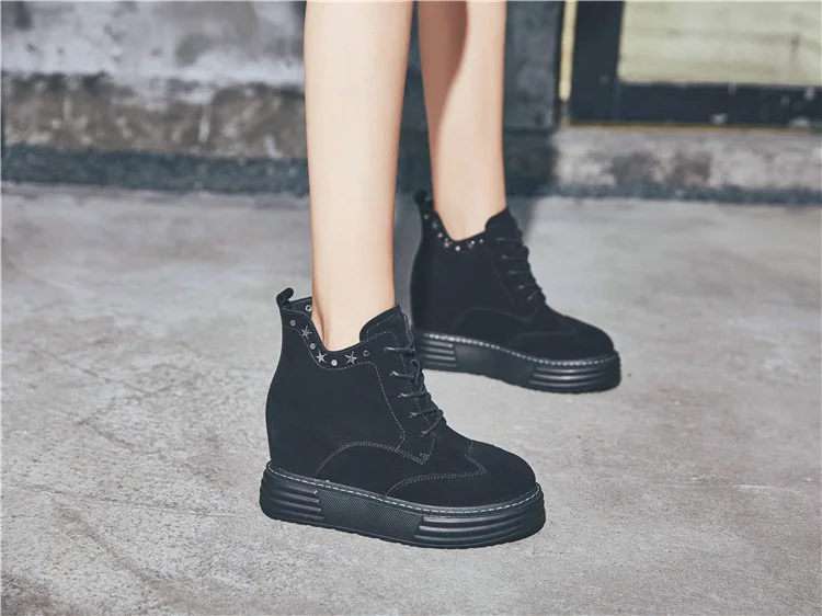 SWONCO/обувь на танкетке; зимние женские ботинки; ботильоны; коллекция года; бархатные ботильоны на меху; кроссовки на платформе; женские ботинки из натуральной кожи