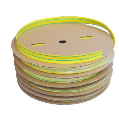 

Yellow green 2:1 6/8/10/12/16/18mm double color heat shrinkable bushing insulation sleeve environmental protection earth wire