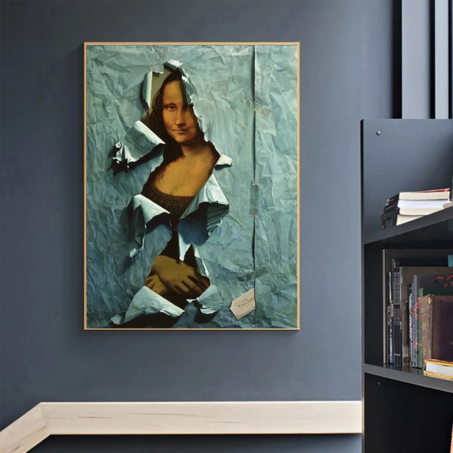 The Famous Mona Lisa Spoof Painting Printed on Canvas 2