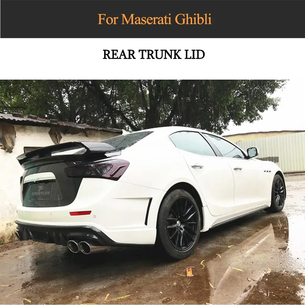 Автомобильный спойлер на задний багажник, крыло для Maserati Ghibli 2014 2015 2016 настоящий задний спойлер из углеродного волокна Автомобильный спойлер на задний багажник, крыло для Maserati Ghibli 2014 2015 2016 настоящий задний спойлер из углеродного волокна