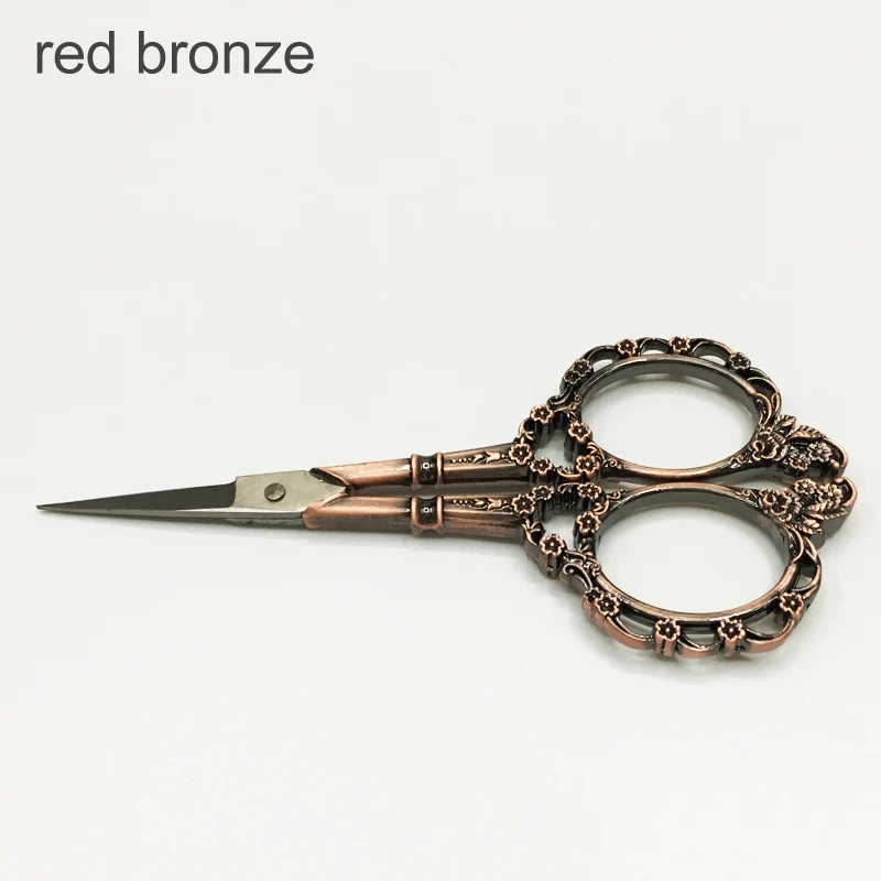 Высокое качество бумаги резки туалетный столик глиняные ножницы Ретро ножницы изысканные маленькие ножницы домашние инструменты для шитья - Цвет: red bronze
