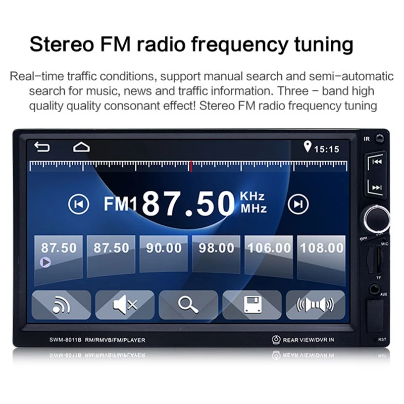 2 Din 7 дюймовый контактный мультимедийный плеер Sn Bluetooth громкая связь Fm Aux Usb Sd карта