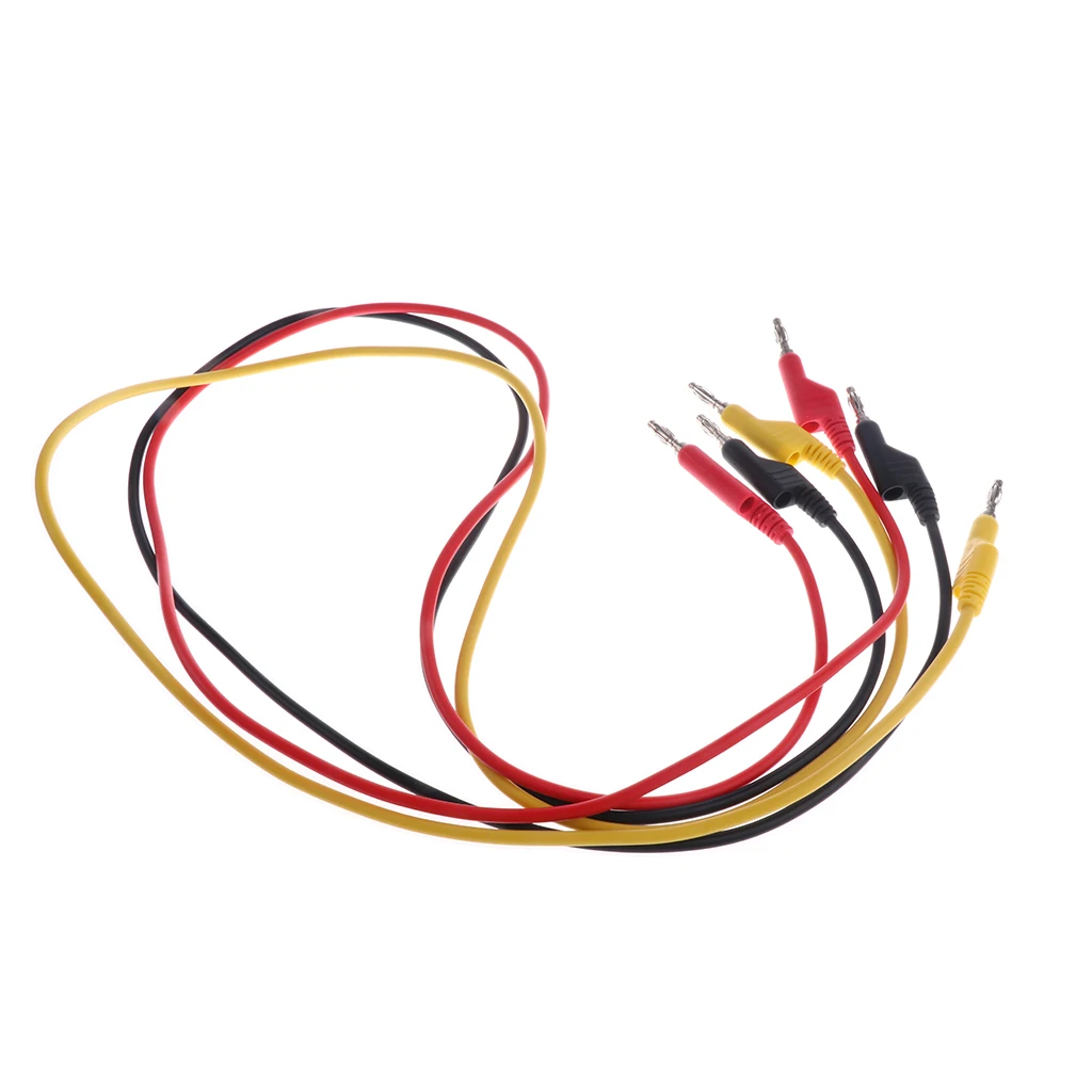 3 Pieces 4mm Silicone Banana Plug to Banana Plug Test Lead Probe for Lab test/Multimeter Moderate to Low Current Testing