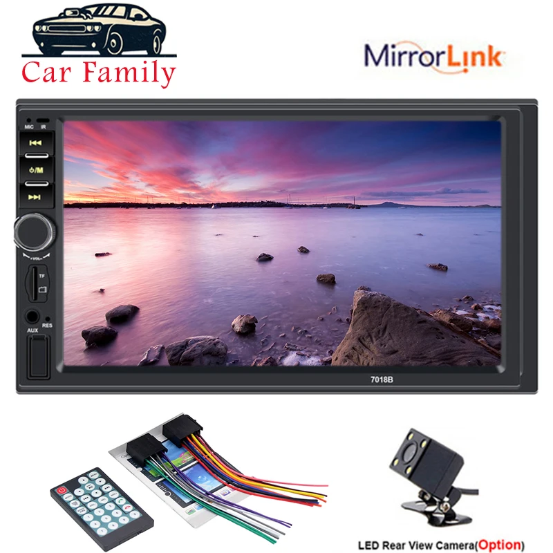 

2 Din Car Radio Autoradio General Car Models 7'' inch LCD Touch Screen Bluetooth Auto Stereo Player Mirror Link Rear View Camera
