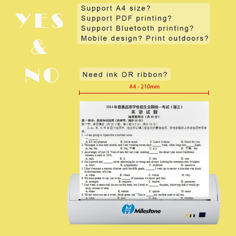 bluetooth printer a4 size