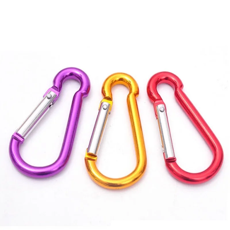 

2PCS Aluminum D Shape Buckle Carabiner Survial Key Chain Travel Kit Climbing Accessories Random Color A946