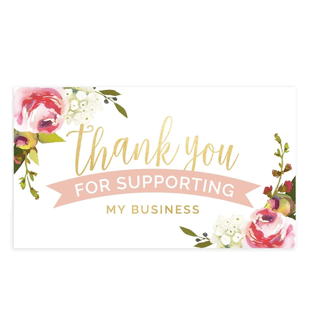 

10-30Pcs Thank You For Your Order Card Flower Thank You For Supporting Small Business Label Gift Decor Card 5.4*9cm