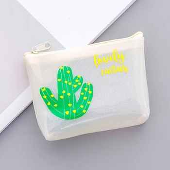 

50PCS / LOT Creative Little Fresh Cactus Zero Wallet Portable Waterproof Silicone Coin Storage Bag