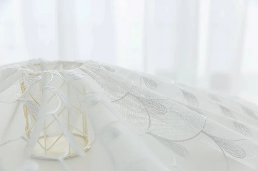 Белая прозрачная панель Геометрическая ткань занавеска окно спальня кухня вуаль жалюзи балкон Cortinas индивидуальный заказ M145#30