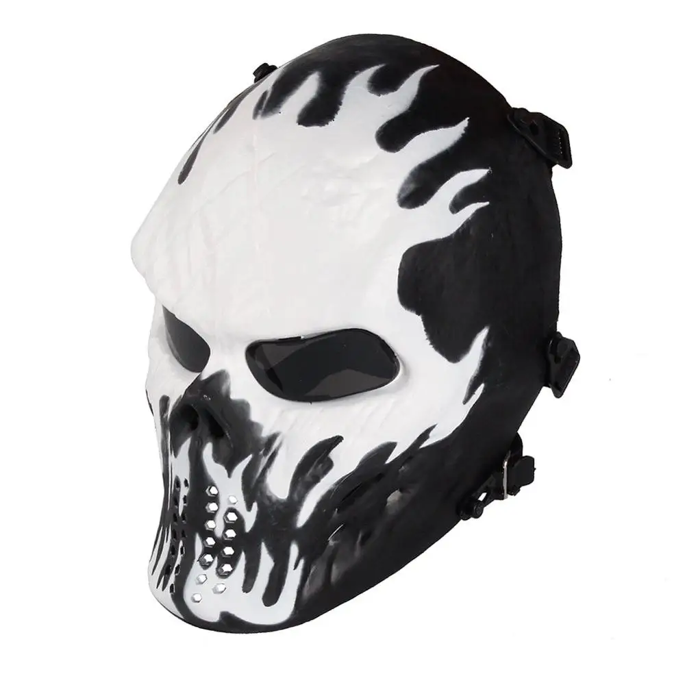 Страйкбольные маски с черепом, тактическая маска на все лицо для игр CS, BBS, стрельбы, маскарада, Хэллоуина, косплей, страшный скелет, пейнтбольная маска - Цвет: Wildfire-grey lens