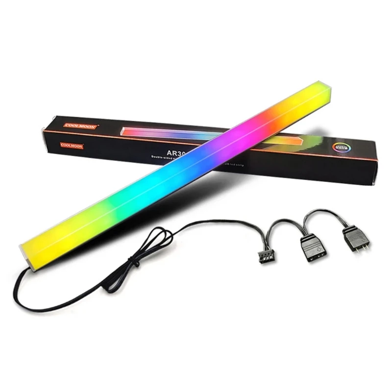 OOTDTY Coolmoon 5V/3Pin маленькая 4-контактная световая полоса алюминиевая Магнитная RGB