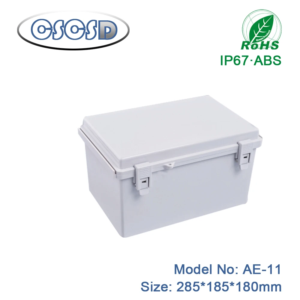 

285*185*180mm IP67 Rated Grey Color Plastic Pcb Electrical Junction Box