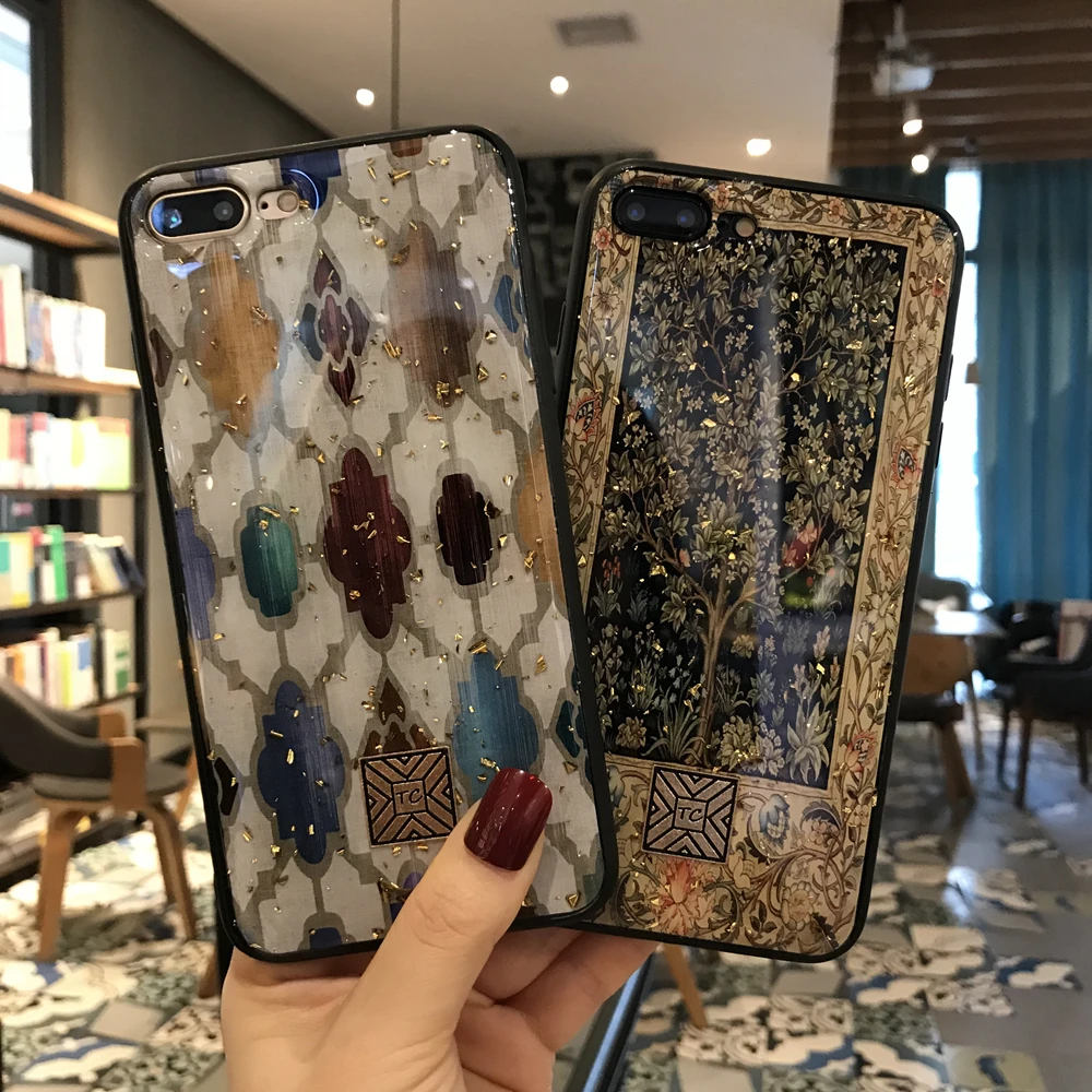 Роскошный блестящий чехол для телефона с золотой фольгой iPhone 8 7 6s Plus XS 11 12 Pro Max XR из