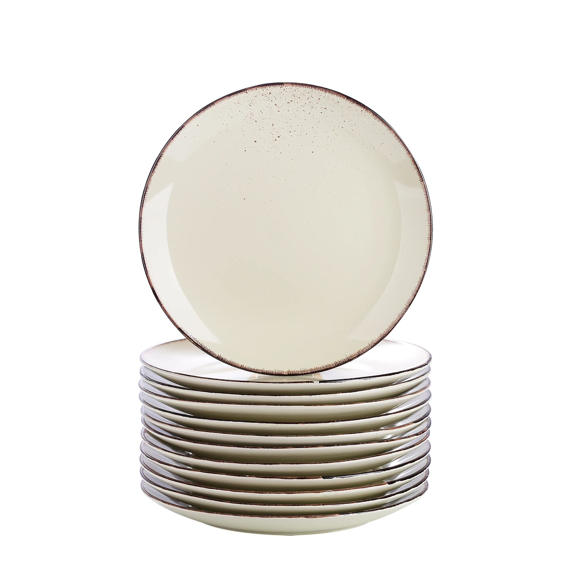 Vancasso Naviac Natural Stoneware 4/8/12piece Ceramic Dessert Plate Set Vintage Dessert/salad