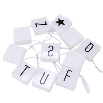 

New 1.5M 10 LEDs String Fairy Lights Box DIY Letter Garland Rectangular Design Simple and Fashionable Holiday Party Lamp Decorat