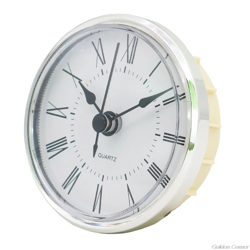 

2.8Inch/70mm Classical Clock Quartz Movement Insert Fit Diameter 63mm/2.48Inch Hole Black Metal Clock Hand Silver Trim N16 21