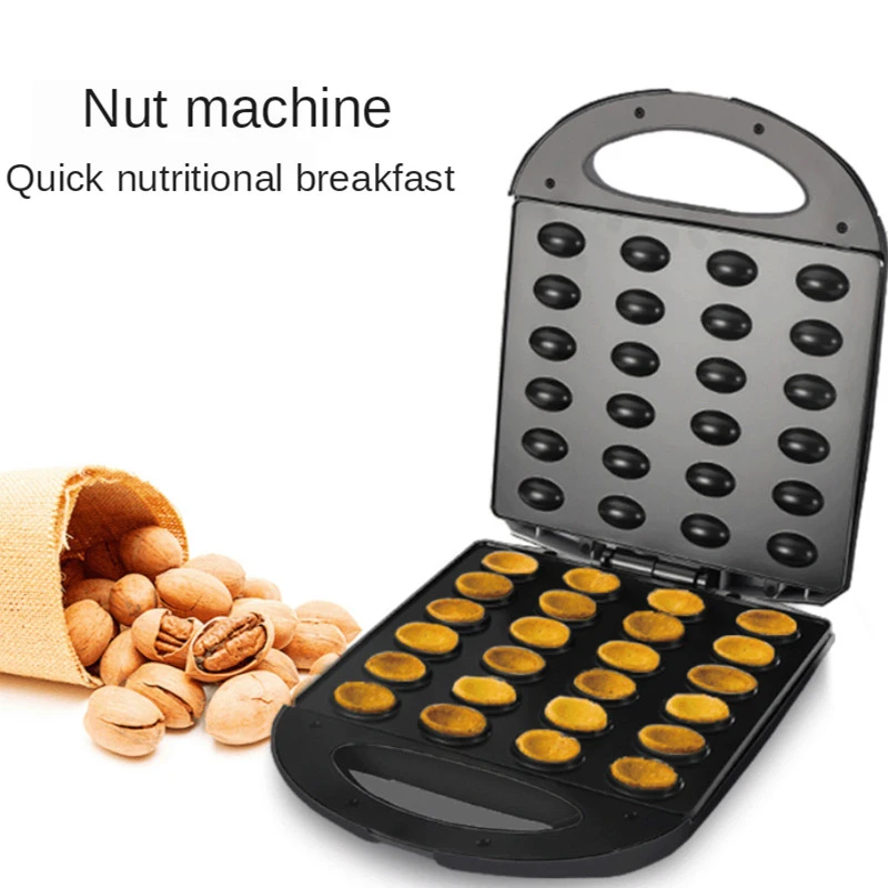 Mini Electric Walnut Cake Maker Stainless Steel Household Breakfast Pancake Non-stick Baking Pan Nut Shape | Бытовая техника