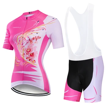 

CAWANFLY Cycling Women Sets Short Sleeve Jersey Pro Team Female Cycling Clothing Road Bike & Mtb Riding Apparel Ropa Ciclismo