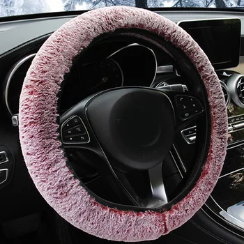 

Pink Steering Wheel Cover 37-39CM Winter warm Replacement 1pc Practical