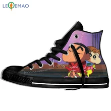 Прогулочные парусиновые ботинки; дышащая обувь с милым рисунком «Crayon Shin Chan»; спортивная парусиновая обувь с забавными персонажами из мультфильмов для мальчиков; классические кроссовки
