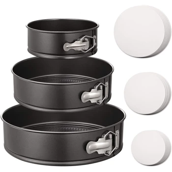 

Spring Form Pan 6Inch /8Inch /10Inch Cake Pan Detachable Bakeware Round Baking Pans with Paper Liner for Baker