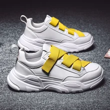 Белая обувь magic tape; прогулочная обувь; резиновые износостойкие кроссовки; Мужская обувь; Мужская Спортивная обувь; мужские Прогулочные кроссовки