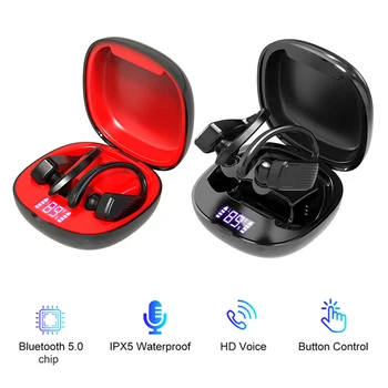 

With LED display earphones Bluetooth 5.0 TWS wireless earbud stereo subwoofer HIFI sound quality headphones music headset