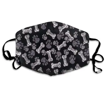 

Dustproof Washable Reusable Bone Dog Paw Print Mouth Cover Mask Respirator Germ Protective Warm Windproof Mask