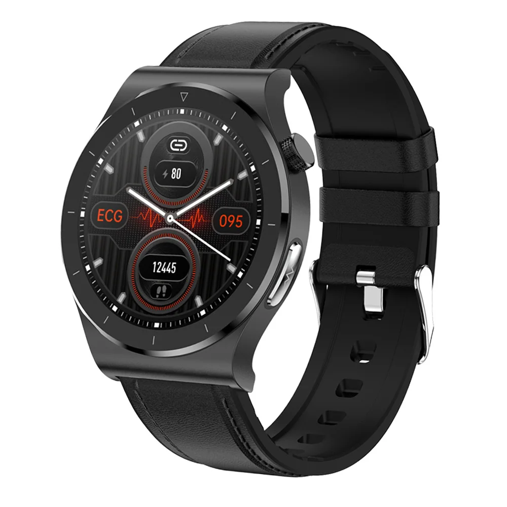 Reloj inteligente ECG PPG IP68 para hombre, reloj inteligente deportivo resistente al agua con control de la temperatura y la presión arterial, frecuencia cardíaca y oxígeno