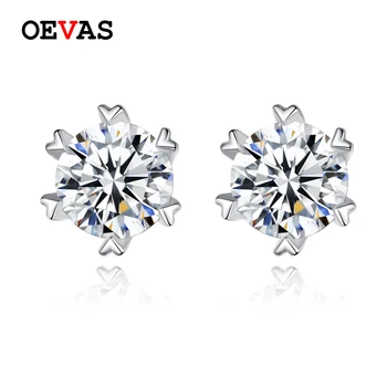 

OEVAS 100% 925 Sterling Silver Sparkling Real 0.5 Carat Moissanite Bridal Stud Earrings Top Quality Wedding Party Fine Jewelry