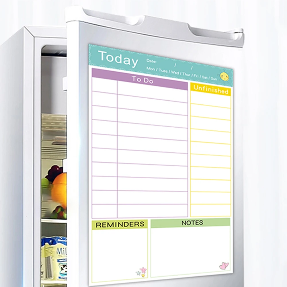 Magnetic Fridge Weekly Planner Organiser Memo Wipe Board Reusable Wipeable Note 