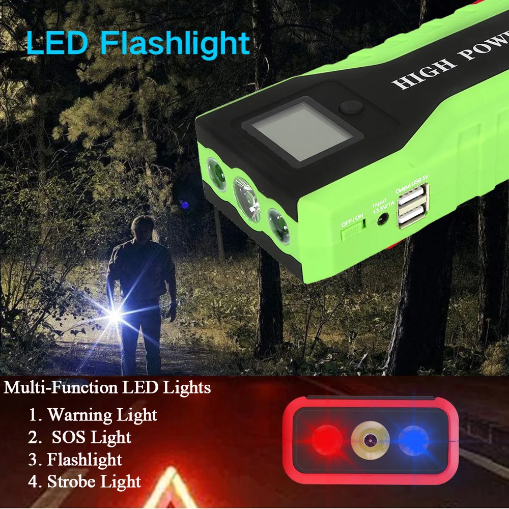 Ceny GKFLY High Power 20000mAh 1000A urządzenie do uruchamiania awaryjnego samochodu 12V urządzenie zapłonowe Power Bank wzmacniacz do akumulatora samochodowego ładowarka do benzyna diesel