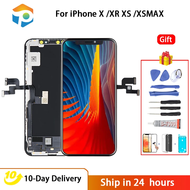 

Сменный сенсорный ЖК-дисплей для iPhone X XS, OLED с 3D-сенсорным дигитайзером в сборе, без битых пикселей, AAA +++