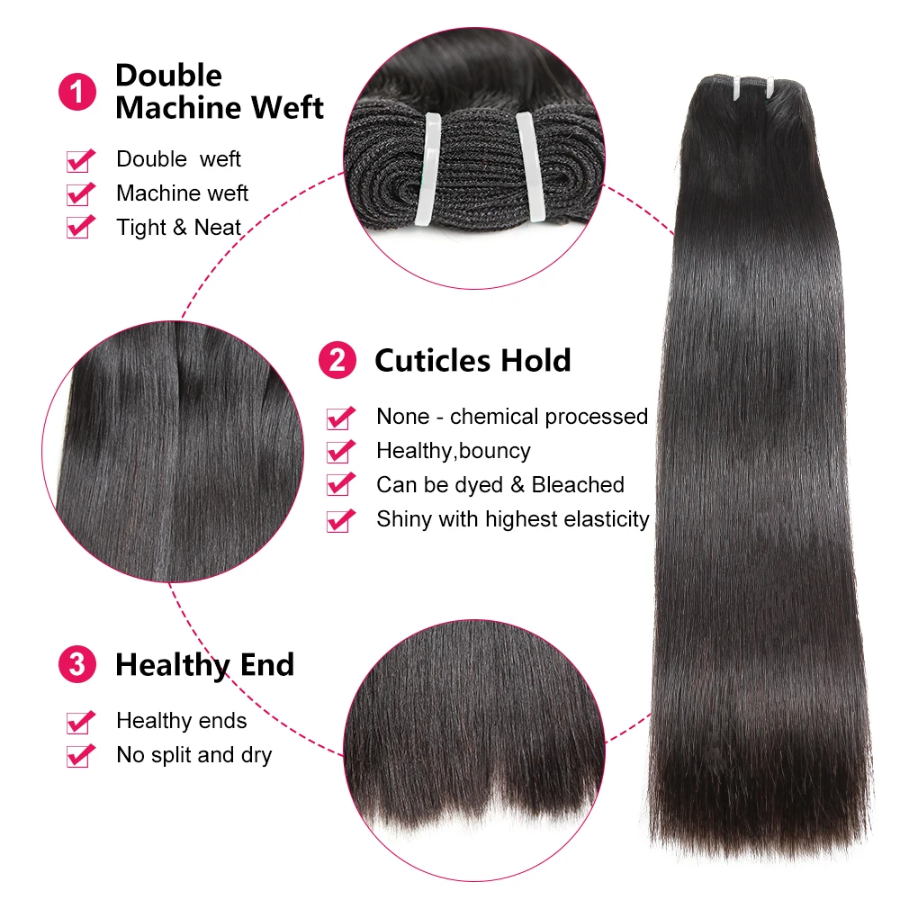 Натуральные перуанские прямые пряди без косточек, 4 штуки, 10-28 дюймов, натуральный цвет, средний коэффициент, необработанные человеческие волосы для наращивания