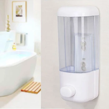 

500ml Hand Press soap dispenser Clear Liquid Lotion Storage Bathroom Soap Dispenser Wall Mounted Self-Adhesive Shampoo Container