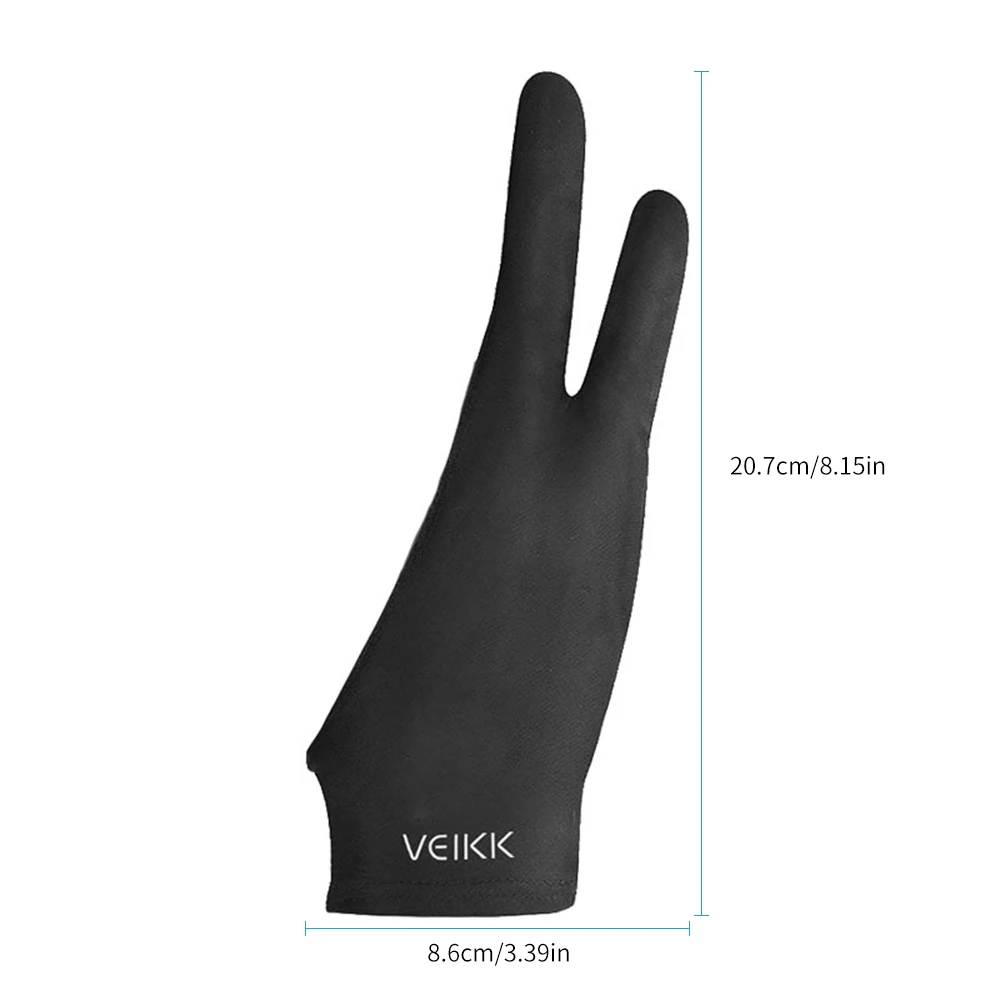 VEIKK Drawing Glove Two-finger Drawing Glove Lightweight Sweatproof Soft For VEIKK Graphics Tablet Graphic Monitor