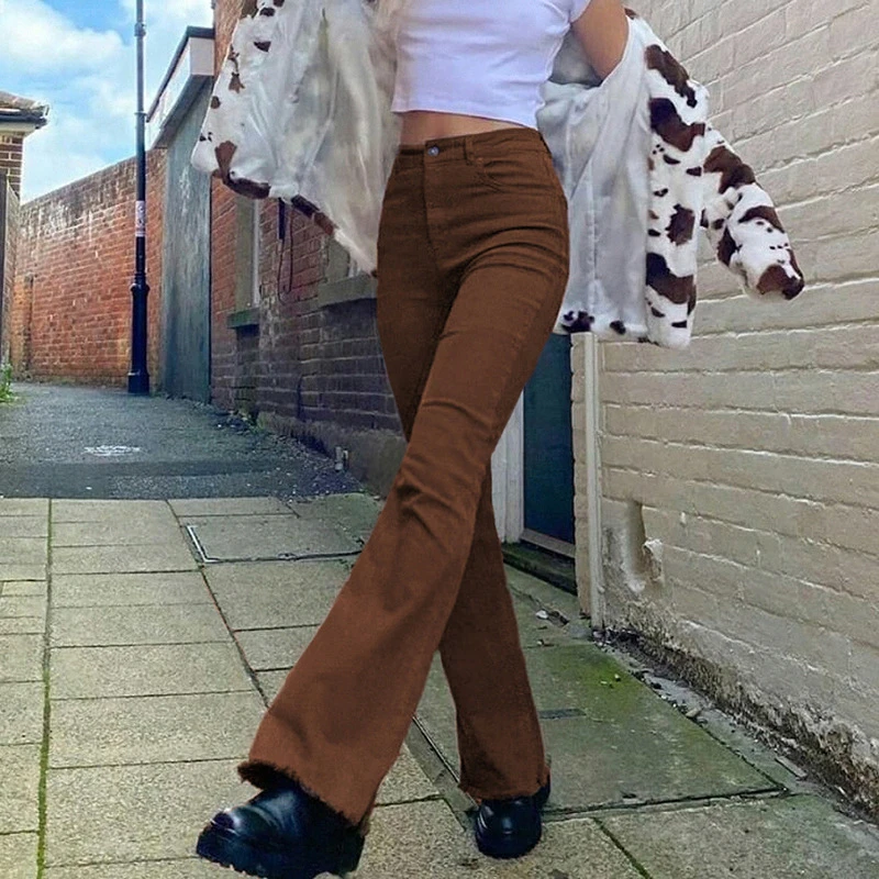 Aesthetic Vintage Mom Jeans Outfit | Brown Pants Outfit Aesthetic - Slim  Jeans - Aliexpress