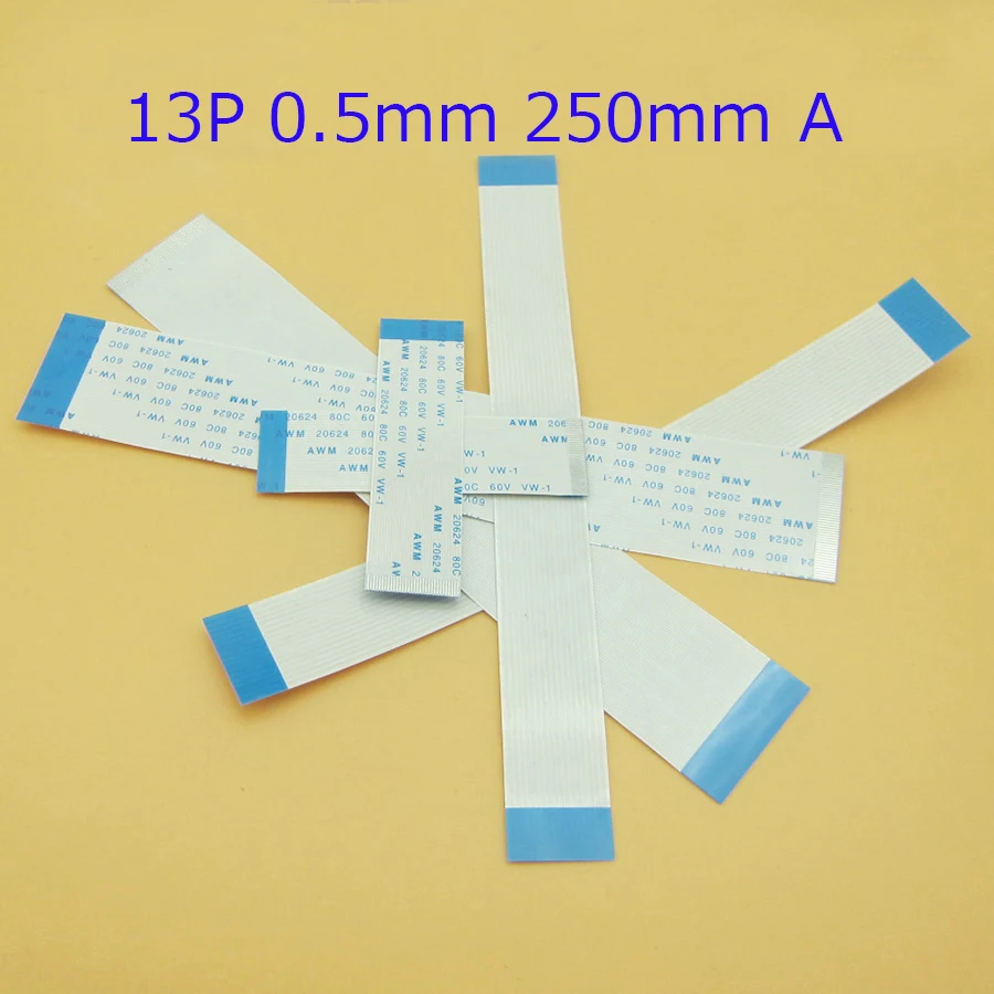 10 шт. 13pin FFC FPC плоский гибкий кабель с ПВХ изоляцией 0 5 мм шаг 13 pin вперед Длина 250
