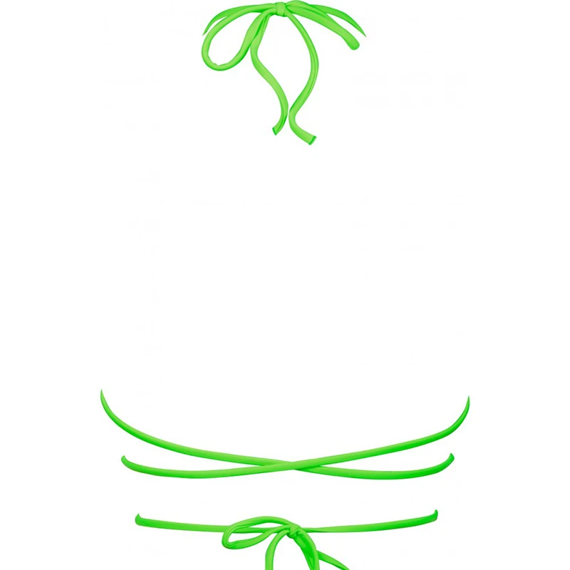 Неоновый бандажный комплект бикини на лямках Женский мини с открытой спиной