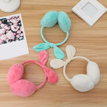 

New 2019 Fashion Women Girls Fur Winter Ear Warmer Earmuffs Rabbit Ear Muffs Earlap Soft Plush Earmuffs Female Ear Warmer