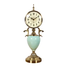 Ретро настольные металлические часы декоративные европейские трещины керамические часы бесшумные прикроватные часы для украшения дома