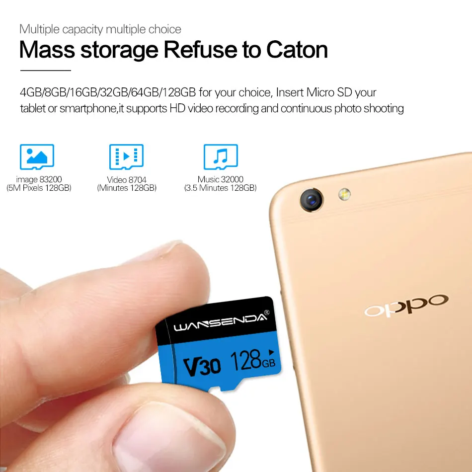Высококачественная карта памяти WANSENDA, класс 10, Micro SD карта, 8 ГБ, 16 ГБ, 32 ГБ, 64 ГБ, 128 ГБ, Micro Mini TF карта, розничная посылка