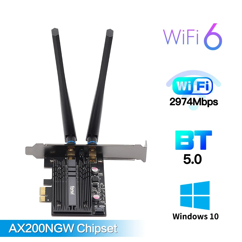 

2400Mbps Wireless Desktop PCI-E Wi-Fi Card Dual Band Adapter Wi-Fi 6 For AX200NGW NGFF 802.11 ac/ax With BT5.0 For PC
