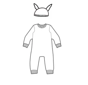 

Baby fashion cotton knitting jumpsuit + Earless hat Newborn set