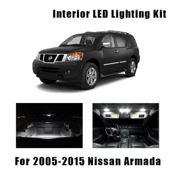 

12 Bulbs White Car LED Interior Light Kit Fit For 2005-2013 2014 2015 Nissan Armada Map Dome Trunk Courtesy License Plate Lamp