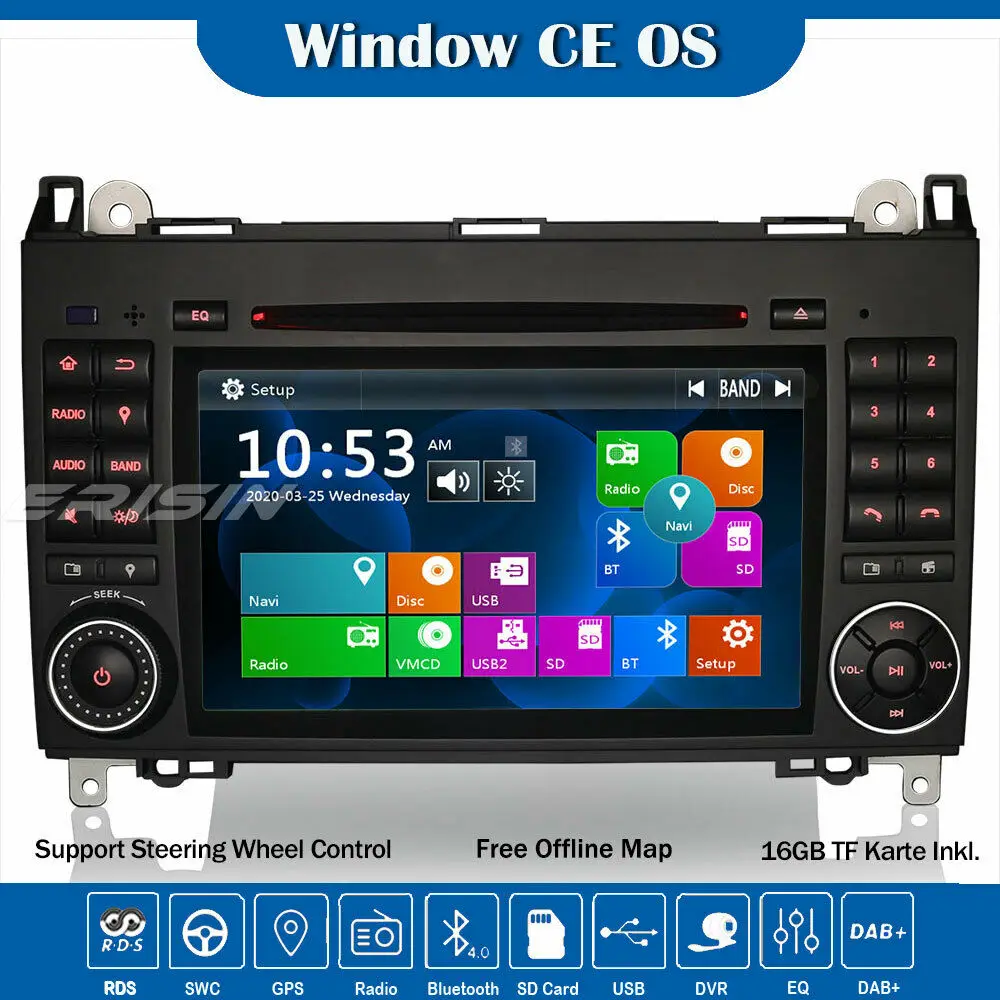 Erisin 7270 DAB + Автомобильное Стерео DVD Авторадио GPS Canbus RDS USB Bluetooth для Mercedes Benz A/B Class Sprinter
