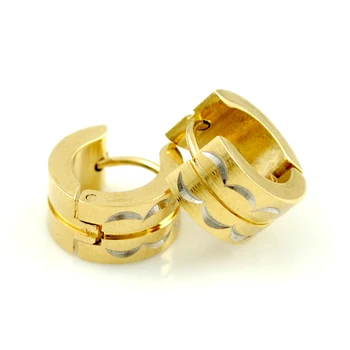 

AMUMIU Classic Earring 316L Stainless Steel Gold Color Round Earrings Jewelry For Women High Quality Lady Party Gifts HE1014A