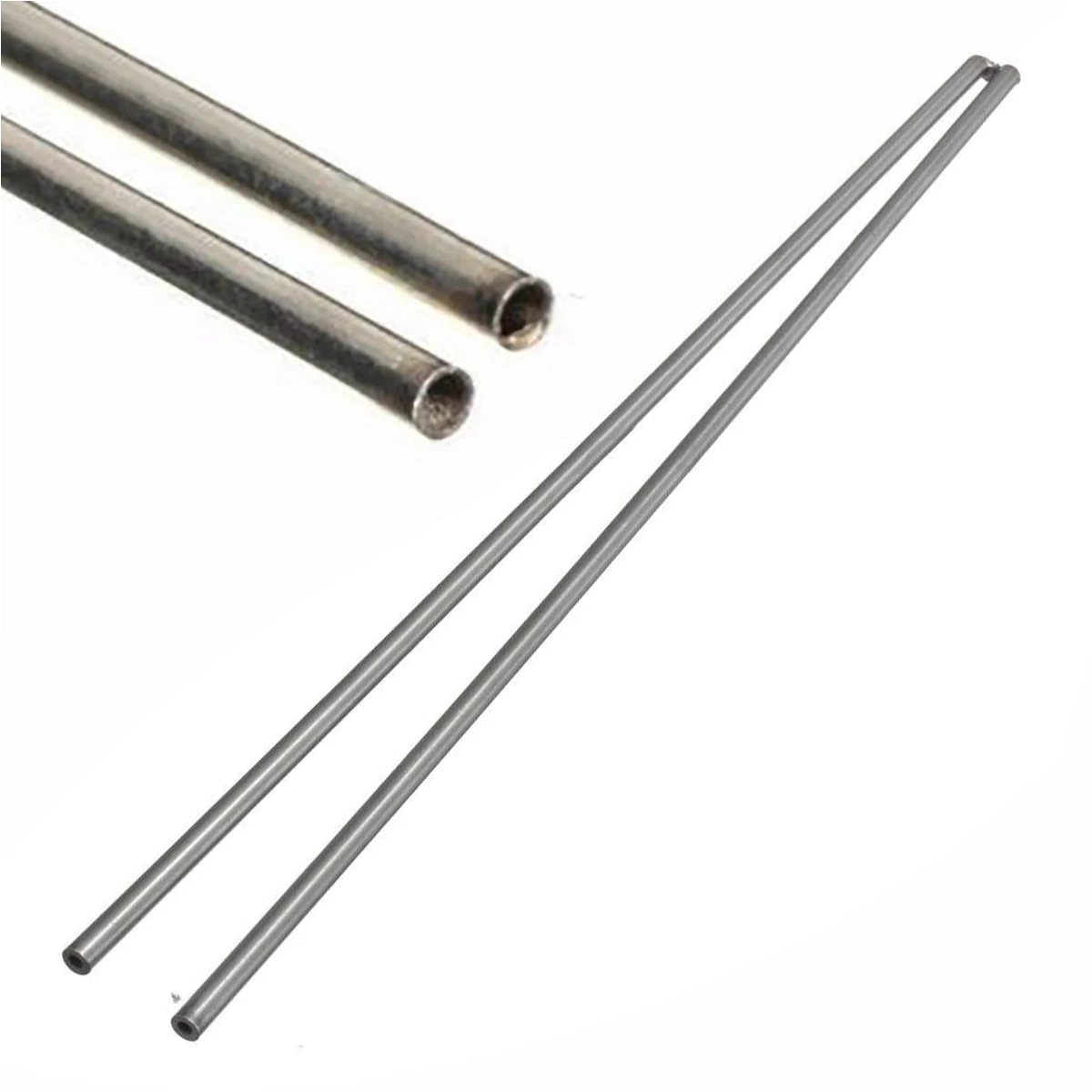 DWZ 2pcs Silver 304 Stainless Steel Capillary Tube 2mm OD 1.6mm ID 500mm Length